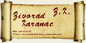 Živorad Karanac vizit kartica